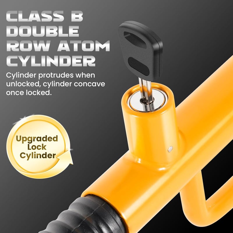 LAMA Heavy Duty Steering Wheel Lock Car Anti-Theft Device, Universal Vehicle Steering Wheel Lock Car Anti Theft Security Lock for Cars Trucks Vans and SUVs(Yellow) - Image 4
